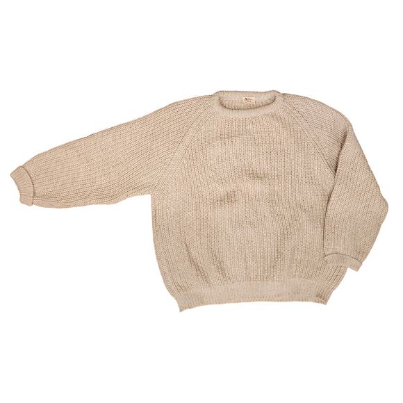 The Sweater Shop Ireland Vintage Wool Sweater O/S Oatmeal Oversize Chunky Cozy - Picture 6 of 9